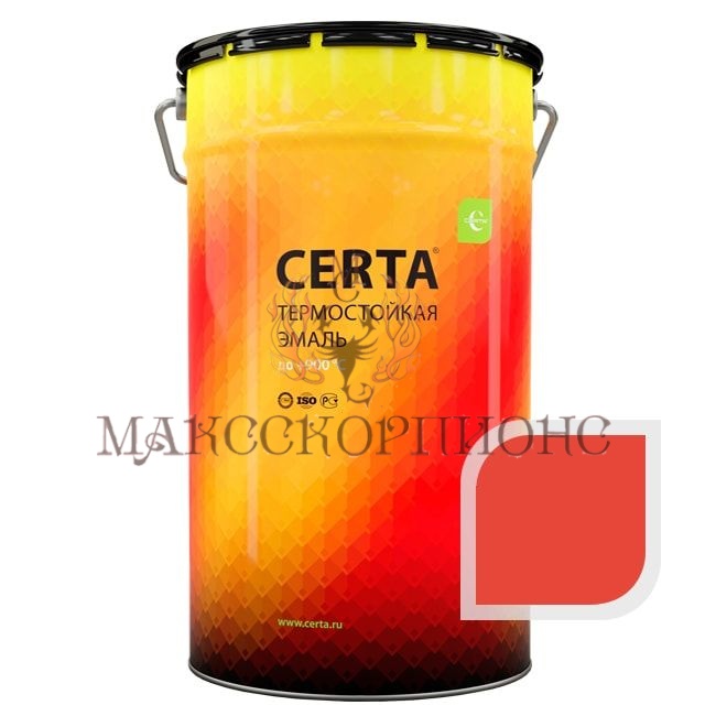 Термостойкая эмаль CERTA до +1000°С -25кг-ЦВЕТ: красный 400°C