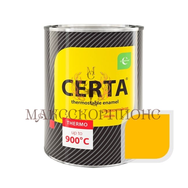Термостойкая эмаль CERTA до +1000°С -0.8кг-ЦВЕТ: желтый 750°C