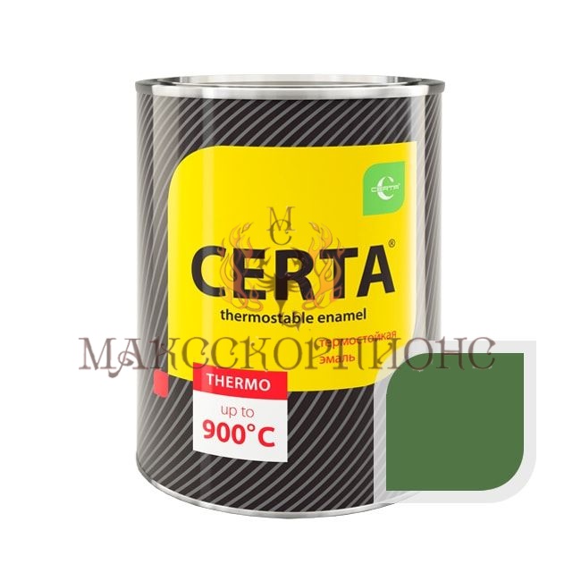 Термостойкая эмаль CERTA до +1000°С -0.8кг-ЦВЕТ: зеленый 500°C
