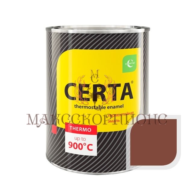 Термостойкая эмаль CERTA до +1000°С -0.8кг-ЦВЕТ: красно-коричневый 650°C