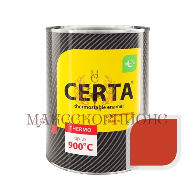 Термостойкая эмаль CERTA до +1000°С -0.8кг-ЦВЕТ: ярко-красный 400°C
