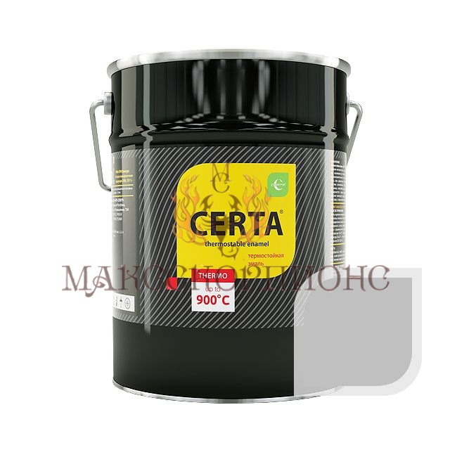 Термостойкая эмаль CERTA до +1000°С -4кг-ЦВЕТ: серый 400°C